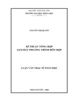 Luận văn Thạc sĩ Toán học: Kĩ thuật tổng hợp giải bất phương trình hỗn hợp