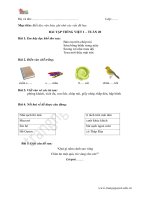 PHIẾU BÀI TẬP CUỐI TUẦN TIẾNG VIỆT VÀ TOÁN TUẦN 20