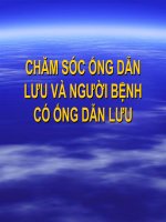 CHĂM sóc ỐNG dẫn lưu và NGƯỜI BỆNH có ỐNG dẫn lưu (điều DƯỠNG cơ bản)