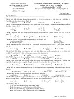 Đề thi thử tốt nghiệp THPT năm 2021 môn Vật lí có đáp án - Trường THPT Trần Phú (Lần 1)
