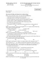 Đề thi chọn HSG môn Sinh học 12 năm 2020-2021 có đáp án - Trường THPT Lý Thái Tổ