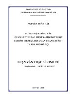 Hoàn thiện công tác quản lý thu bảo hiểm xã hội bắt buộc tại bảo hiểm xã hội quận thanh xuân   thành phố hà nội 