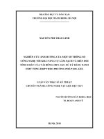 Nghiên cứu ảnh hưởng của một số thông số công nghệ tới khả năng tự làm sạch và biến đổi tính chất của vải bông 100% sau xử lý bằng nano oxit tổng hợp theo phương pháp sol gel 