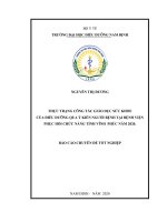 Đánh giá thực trạng công tác giáo dục sức khỏe của điều dưỡng qua ý kiến người bệnh tại bệnh viện phục hồi chức năng tỉnh vĩnh phúc năm 2020 