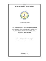 thực trạng công tác tư vấn giáo dục sức khỏe của điều dưỡng với người bệnh tăng huyết áp tại khoa nội thần kinh, bệnh viện đa khoa tỉnh vĩnh phúc năm 2020 