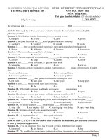 Đề thi thử tốt nghiệp THPT năm 2021 môn Tiếng Anh có đáp án - Trường THPT Tiên Du số 1 (Lần 1)