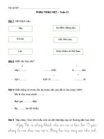 Phiếu Tiếng Việt Lớp 1 – Tuần 21 – Sách Cánh diều