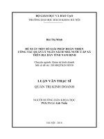 Đề xuất một số giải pháp hoàn thiện công tác quản lý ngân sách nhà nước cấp xã trên địa bàn tỉnh nam định 
