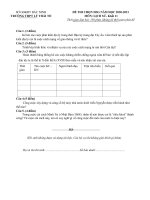 Đề thi chọn HSG môn Lịch sử 11 năm 2020-2021 có đáp án - Trường THPT Lý Thái Tổ