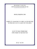 Nghiên cứu ảnh hưởng của chiều cao xén đến một số tính chất cơ lý của khăn xén vòng bông 