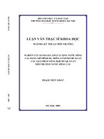Nghiên cứu đánh giá chất lượng nước sông Cầu bằng mô hình số trên cơ sở đó đề xuất các giải pháp tổng hợp để quản lý môi trường nước sông Cầu