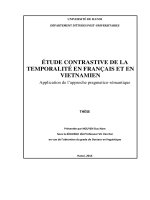 Nghiên cứu đối chiếu tính thời gian trong tiếng Việt và tiếng Pháp Áp dụng phương pháp tiếp cận ngữ dụng ngữ nghĩa học