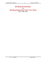 Kế hoạch bài dạy Văn 7 kì II mới nhất- mới nhất