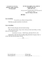 Đề thi năng khiếu môn Ngữ văn 10 năm 2020-2021 có đáp án - Trường THPT chuyên Nguyễn Trãi (Lần 2)