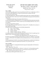 Đề thi năng khiếu môn Hóa học 11 năm 2020-2021 có đáp án - Trường THPT chuyên Nguyễn Trãi (Lần 2)