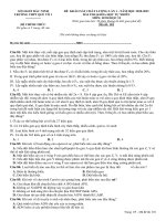 Đề thi KSCL môn Sinh học 12 năm 2020-2021 - Trường THPT Quế Võ 1 (Lần 1)