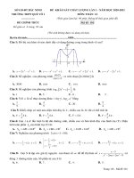 Đề thi KSCL môn Toán lớp 12 năm 2020-2021 có đáp án - Trường THPT Quế Võ 1 (Lần 1)