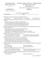 Đề thi KSCL môn Lịch sử 12 năm 2020-2021 có đáp án - Trường THPT Quế Võ 1 (Lần 1)