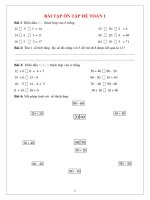 BÀI TẬP ÔN TẬP HÈ TOÁN 1