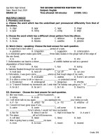 Đề thi giữa học kì 2 môn Tiếng Anh 10 năm 2018-2019 có đáp án - Trường THPT Gia Định