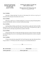 Đề thi năng khiếu môn Lịch sử 10 năm 2020-2021 có đáp án - Trường THPT chuyên Nguyễn Trãi (Lần 2)