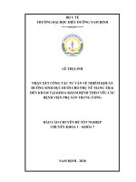 Nhận xét công tác tư vấn về nhiễm khuẩn đường sinh dục dưới cho phụ nữ mang thai đến khám tại khoa khám bệnh theo yêu cầu bệnh viện phụ sản trung ương 