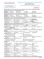 Đề thi thử tốt nghiệp THPT năm 2021 môn Tiếng Anh có đáp án - Trường THPT Quế Võ 1 (Lần 1)