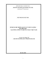 Áp dụng hệ thống quản lý chất lượng ISO 90012015 tại tổng công ty quản lý bay việt nam 