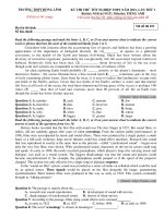 Đề thi thử tốt nghiệp THPT năm 2021 môn Tiếng Anh có đáp án - Trường THPT Hồng Lĩnh (Lần 1)