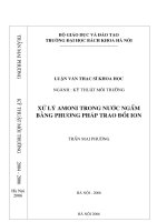 Xử lý Amoni trong nước ngầm bằng phương pháp trao đổi ion