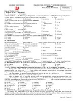 Đề thi học kì 2 môn Tiếng Anh 10 năm 2019-2020 có đáp án - Trường THPT Gia Định