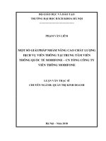 Một số giải pháp nhằm nâng cao chất lượng dịch vụ viễn thông tại trung tâm viễn thông quốc tế mobifone   CN tổng công ty viễn thông mobifone 