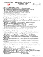 Đề thi giữa học kì 2 môn Sinh học 12 năm 2018-2019 có đáp án - Trường THPT Gia Định (Khối cơ bản)