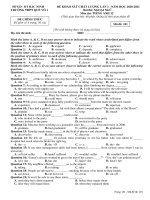 Đề thi KSCL môn Tiếng Anh 12 năm 2020-2021 có đáp án - Trường THPT Quế Võ 1 (Lần 1)