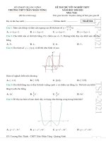 Đề thi thử tốt nghiệp THPT năm 2021 môn Toán có đáp án - Trường THPT Trần Nhân Tông