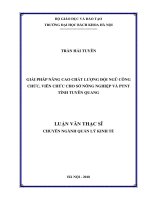 Giải pháp nâng cao chất lượng đội ngũ công chức, viên chức cho sở nông nghiệp và PTNT tỉnh tuyên quang 