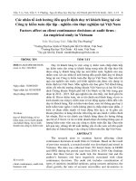 Các nhân tố ảnh hưởng đến quyết định duy trì khách hàng tại các Công ty kiểm toán độc lập - nghiên cứu thực nghiệm tại Việt Nam