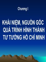 KHÁI NIỆM, NGUỒN gốc QUÁ TRÌNH HÌNH THÀNH tư TƯỞNG hồ CHÍ MINH (tư TƯỞNG HCM) (chữ biến dạng do slide dùng font VNI times, tải về xem bình thường)
