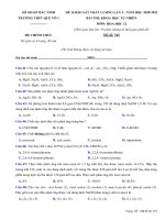 Đề thi KSCL môn Hóa học 12 năm 2020-2021 có đáp án - Trường THPT Quế Võ 1 (Lần 1)