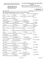 Đề thi thử tốt nghiệp THPT năm 2021 môn Tiếng Pháp có đáp án - Trường THPT chuyên Nguyễn Trãi (Lần 1)