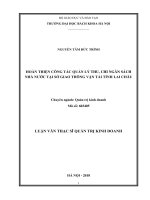 Hoàn thiện công tác quản lý thu, chi ngân sách nhà nước tại sở giao thông vận tải tỉnh lai châu 