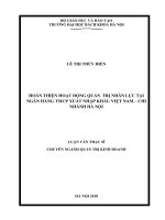 Hoàn thiện hoạt động quản trị nhân lực tại ngân hàng TMCP xuất nhập khẩu việt nam   chi nhánh hà nội 