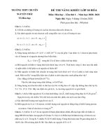 Đề thi năng khiếu môn Hóa học 10 năm 2020-2021 có đáp án - Trường THPT chuyên Nguyễn Trãi (Lần 1)