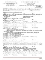 Đề thi thử tốt nghiệp THPT năm 2021 môn Hóa học có đáp án - Trường THPT Hàn Thuyên (Lần 1)