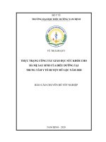 Thực trạng công tác giáo dục sức khỏe cho bà mẹ sau sinh của điều dưỡng tại trung tâm y tế huyện mỹ lộc năm 2020 