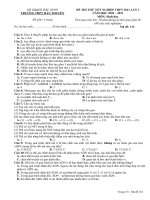 Đề thi thử tốt nghiệp THPT năm 2021 môn Sinh học có đáp án - Trường THPT Hàn Thuyên (Lần 1)