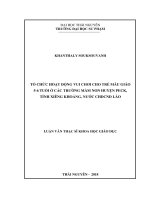 Luận văn thạc sĩ tổ chức hoạt động vui chơi cho trẻ mẫu giáo 5   6 tuổi ở các trường mầm non huyện peck