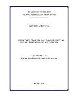 Hoàn thiện công tác đào tạo nhân lực tại trung tâm kinh doanh VNPT   hà nội 