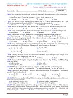 Đề thi thử tốt nghiệp THPT năm 2021 môn Vật lí có đáp án - Trường THPT Lý Thái Tổ (Lần 1)