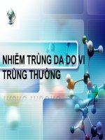 NHIỄM TRÙNG DA DO VI TRÙNG THƯỜNG (DA LIỄU) (chữ biến dạng do slide dùng font VNI times, tải về xem bình thường) 